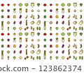 Dotted vegetable background 123862374