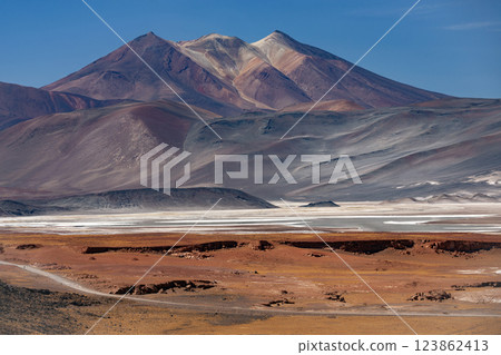 Alues Calientes and Andes Mountains - Atacama Desert - Chile Alues Calientes and Andes Mountains - Atacama Desert - Chile 123862413