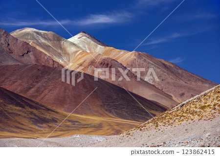 Andes Mountains near Alues Calientes - Atacama Desert - Chile Andes Mountains near Alues Calientes - Atacama Desert - Chile 123862415