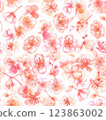 Spring watercolor seamless pattern. Watercolour florals. Pink flowers 123863002