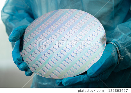 Silicon wafer for manufacturing semiconductor of integrated circuit. 123863437