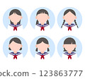 Schoolgirl simple icon set 3 123863777