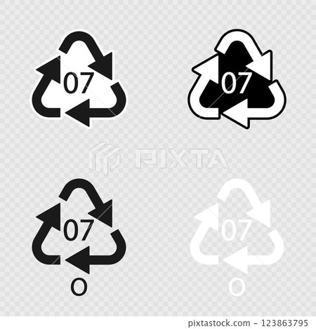 O 07 Recycling Code Symbol Set. 123863795