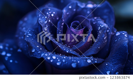 藍色花朵背景素材(生成式 AI) 藍色花朵背景素材(生成式 AI) 123863874