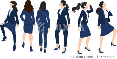 Business woman illustration set 123864022
