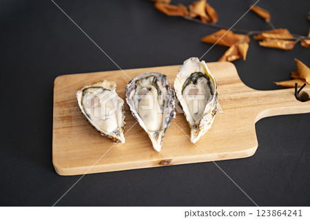 Winter taste raw oysters 123864241