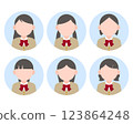 Schoolgirl simple icon set 4 123864248
