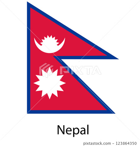 Flag of the country Nepal on a white background 123864350