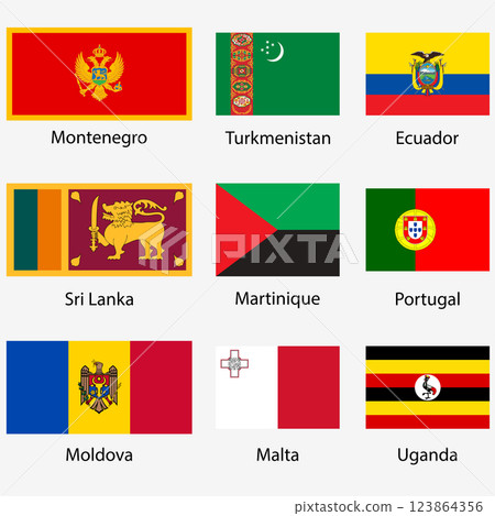 Set Flags of world sovereign states on a white background Set Flags of world sovereign states on a white background 123864356