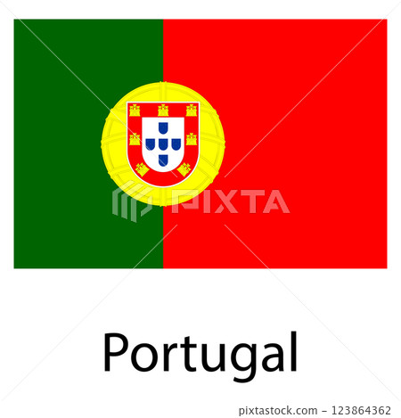 Flag of the country Portugal on a white background 123864362