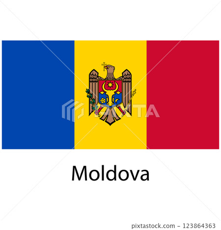 Flag of the country Moldova on a white background Flag of the country Moldova on a white background 123864363