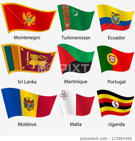 Set Flags of world sovereign states on a white background Set Flags of world sovereign states on a white background 123864366