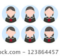 Schoolgirl simple icon set 5 123864457