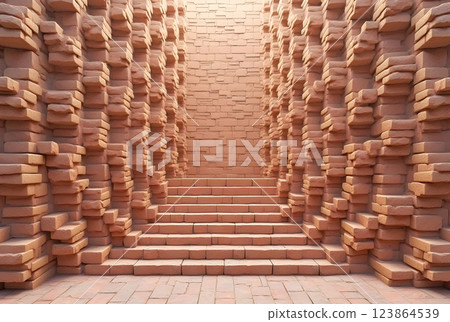 stairs made of bricks 123864539