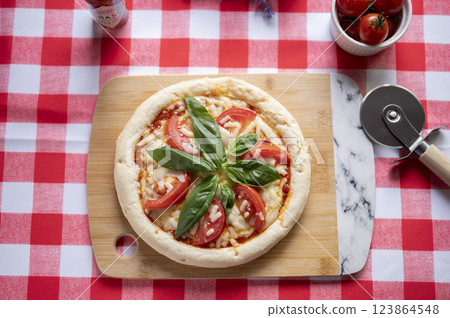 Homemade Margherita Pizza 123864548