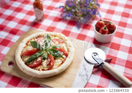 Homemade Margherita Pizza 123864550