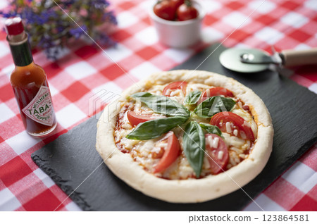 Homemade Margherita Pizza 123864581