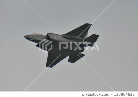 The US Air Force F-35 Demo Team performing at Royal Thai Air Force 88th Anniversary Air Show. 123864622