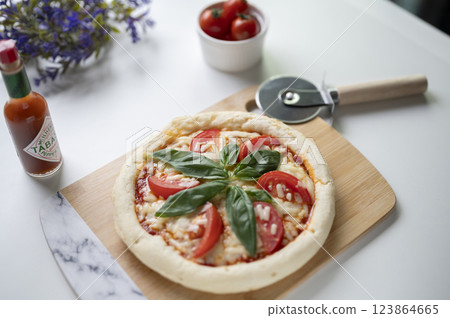 Homemade Margherita Pizza 123864665