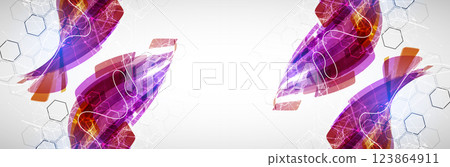 Abstract wave of rectangles with plexus elements. Hand drawn vector. 123864911