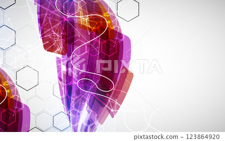 Abstract wave of rectangles with plexus elements. Hand drawn vector. Abstract wave of rectangles with plexus elements. Hand drawn vector. 123864920