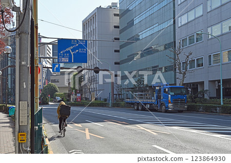 Cityscape near Ikenohata 1-chome intersection Cityscape near Ikenohata 1-chome intersection 123864930