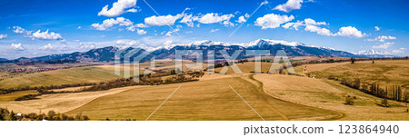 Liptov region Slovakia in the backround with Liptovska mara lake and tatras mountains around. Liptovsky Mikulas city in Slovakia. Liptov region Slovakia in the backround with Liptovska mara lake and tatras mountains around. Liptovsky Mikulas city in Slovakia. 123864940