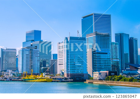 日本東京城市景觀，俯瞰竹芝、濱松町等。 123865047