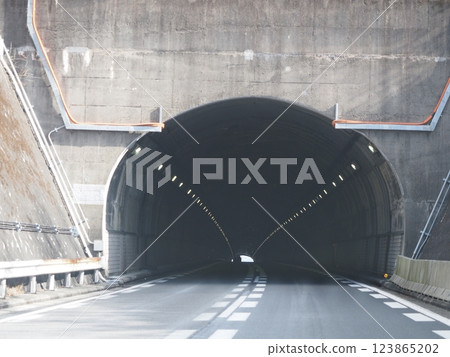 Chuo Expressway Tunnel entrance 123865202