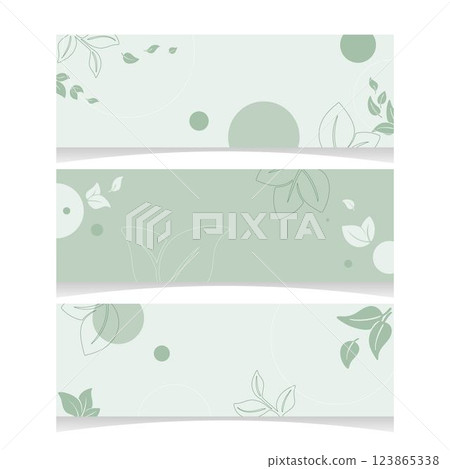 Horizontal background with foliage and greenery, with copy space 123865338