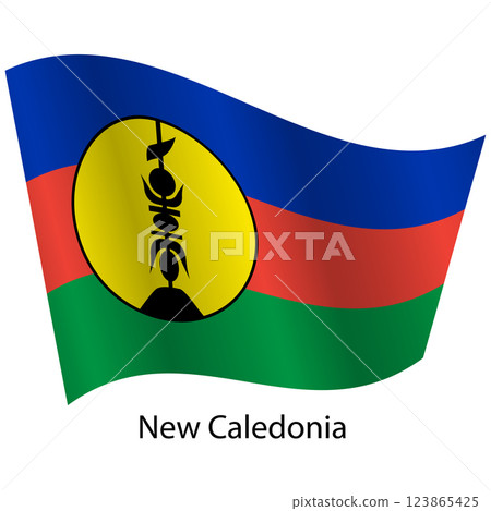 Flag of the country New Caledonia on a white background Flag of the country New Caledonia on a white background 123865425