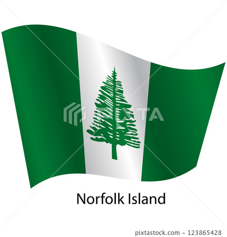 Flag of the country Norfolk Island on a white background Flag of the country Norfolk Island on a white background 123865428