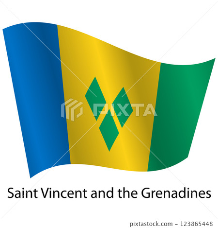 Flag of the country Saint Vincent and the Grenadines on a white background Flag of the country Saint Vincent and the Grenadines on a white background 123865448