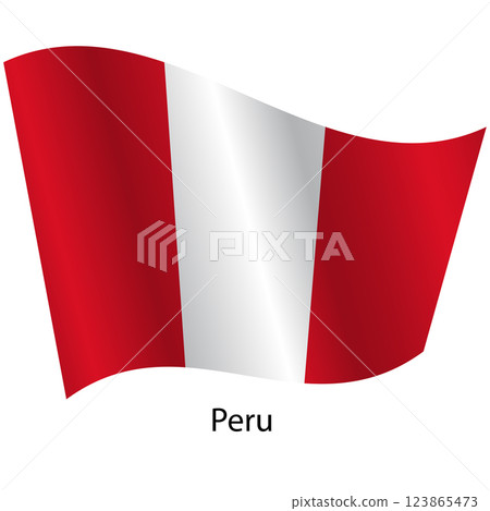 Flag of the country Peru on a white background Flag of the country Peru on a white background 123865473