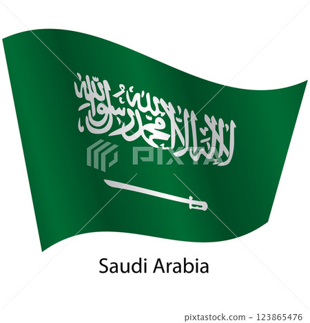 Flag of the country Saudi Arabia on a white background 123865476