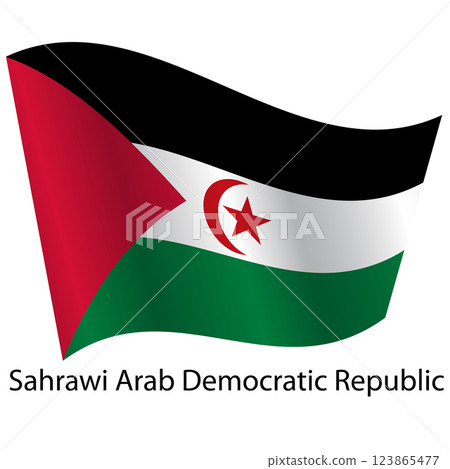 Flag of the country Sahrawi Arab Democratic Republic on a white background Flag of the country Sahrawi Arab Democratic Republic on a white background 123865477