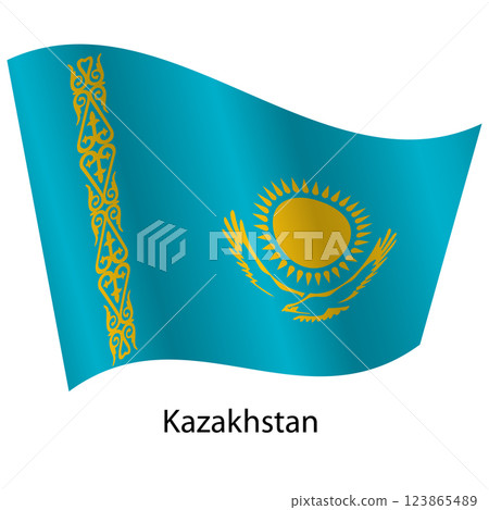 Flag of the country Kazakhstan on a white background Flag of the country Kazakhstan on a white background 123865489