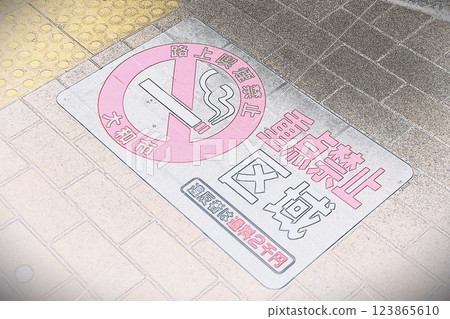 CG圖像插圖：街道上的禁煙區 123865610