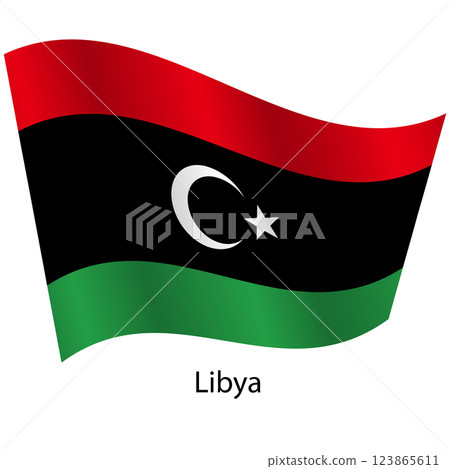 Flag of the country Libya on a white background 123865611
