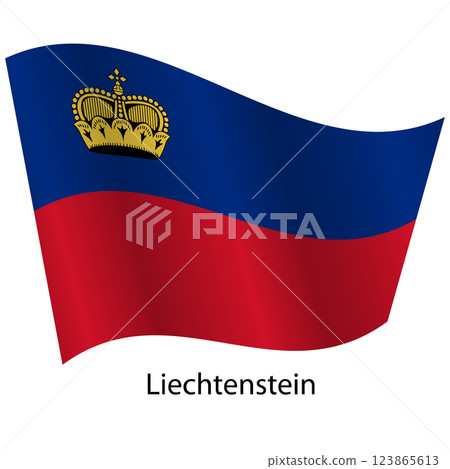 Flag of the country Liechtenstein on a white background 123865613