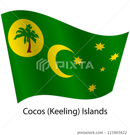 Flag of the country Cocos Keeling Islands on a white background Flag of the country Cocos Keeling Islands on a white background 123865622