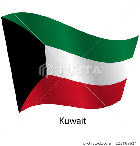 Flag of the country Kuwait on a white background 123865624