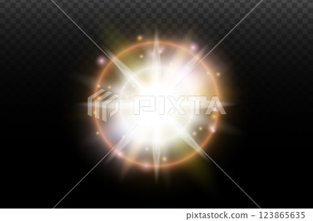 vector illustration of sun and explosion effect 123865635