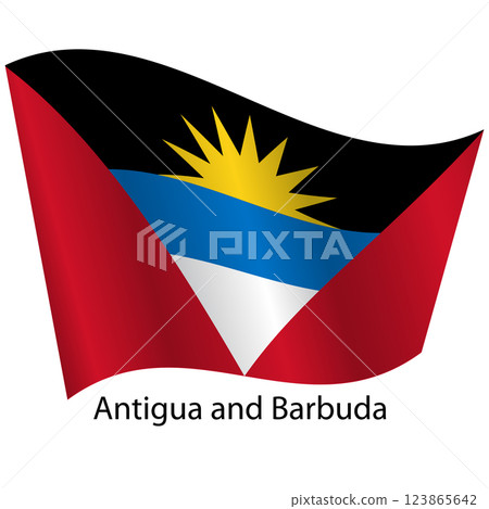 Flag of the country Antigua and Barbuda on a white background 123865642