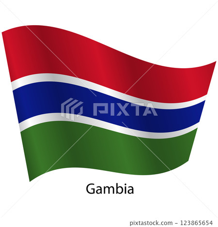 Flag of the country Gambia on a white background 123865654