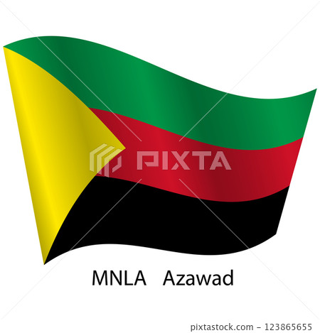 Flag of the country MNLA Azawad on a white background Flag of the country MNLA Azawad on a white background 123865655