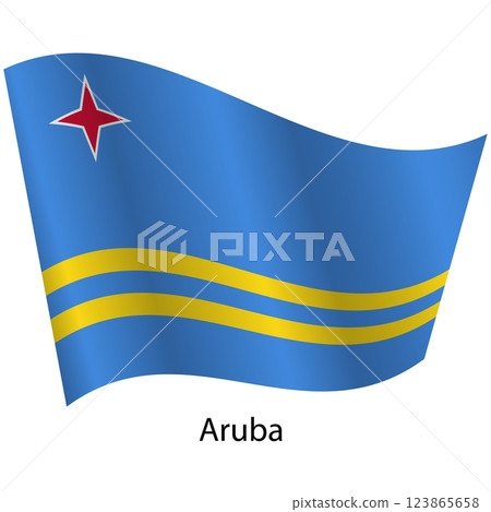 Flag of the country Aruba on a white background Flag of the country Aruba on a white background 123865658
