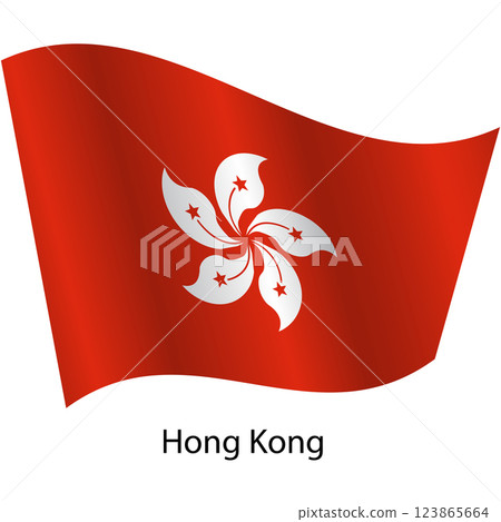 Flag of the country Hong Kong on a white background 123865664