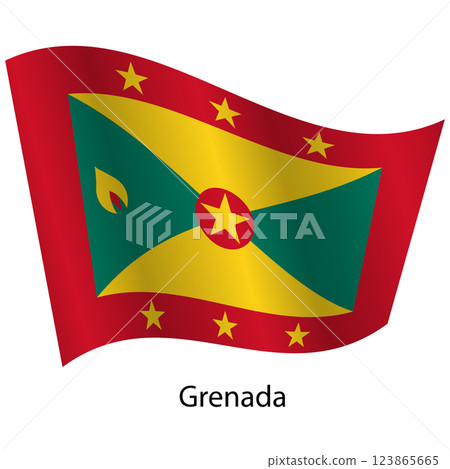 Flag of the country Grenada on a white background 123865665