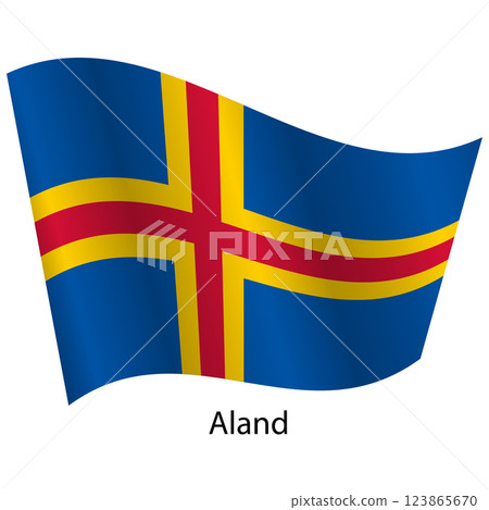 Flag of the country Aland on a white background 123865670